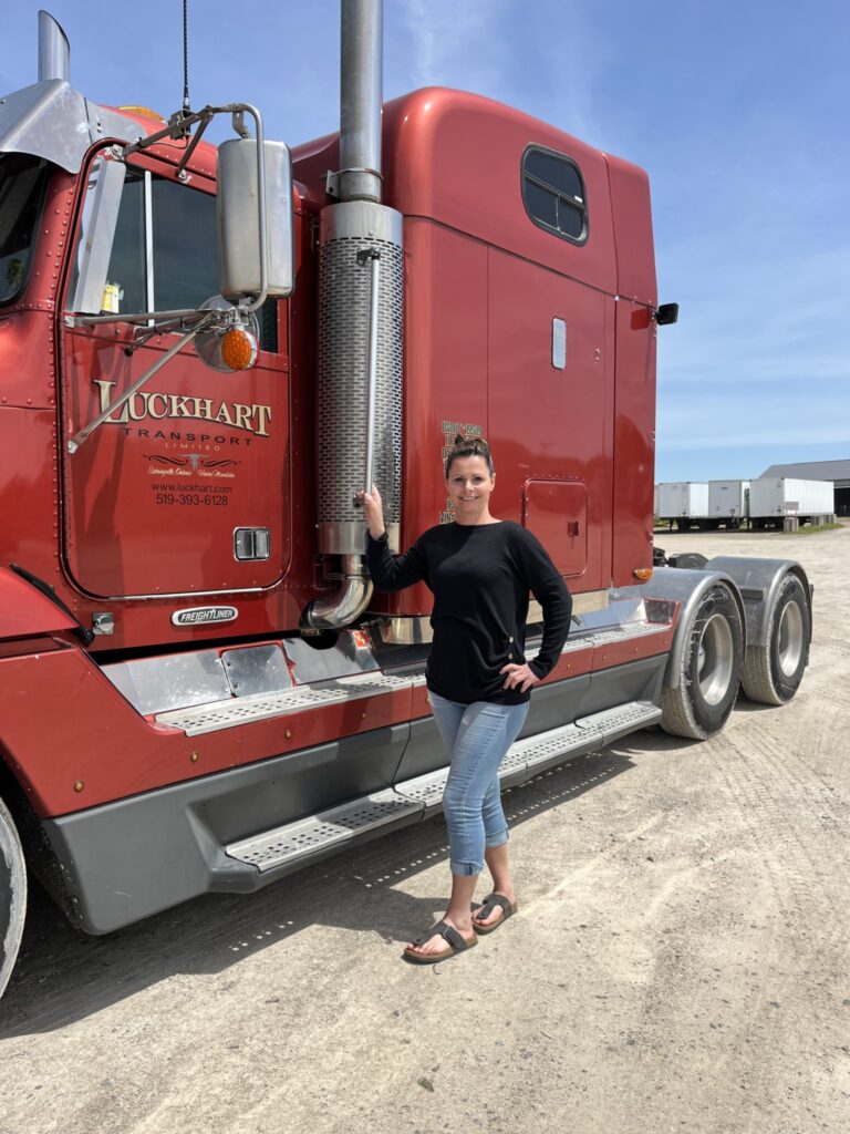 Angie Hurst with Luckhart truck