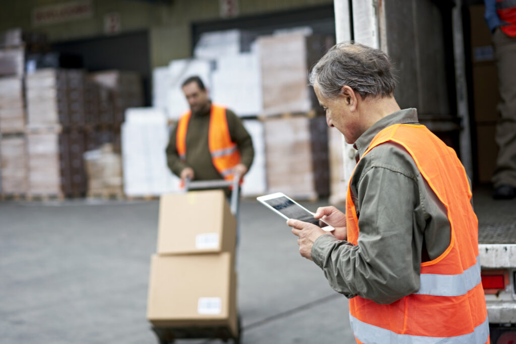 tablet used at truck dock